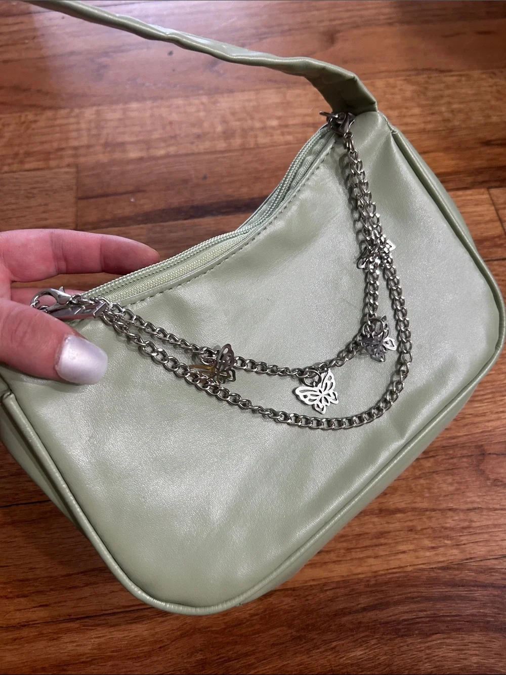 Bag For Love- Light Green Butterfly Chain Shoulder Bag